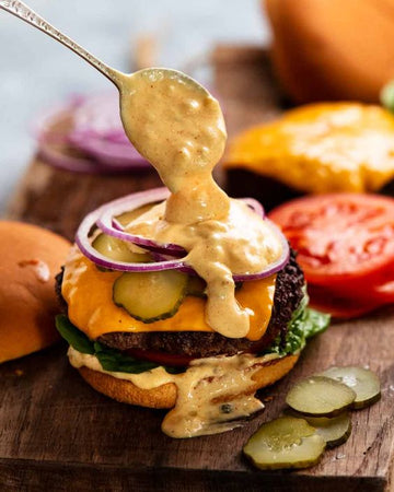 Gusto’s Burger Sauce using Gusto’s Mustard Kasundi Sauce and Chili Vinegar