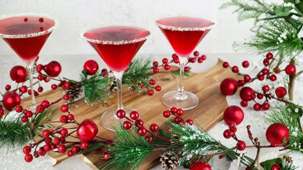 Christmas Cosmopolitan using Gusto's Lime Juice