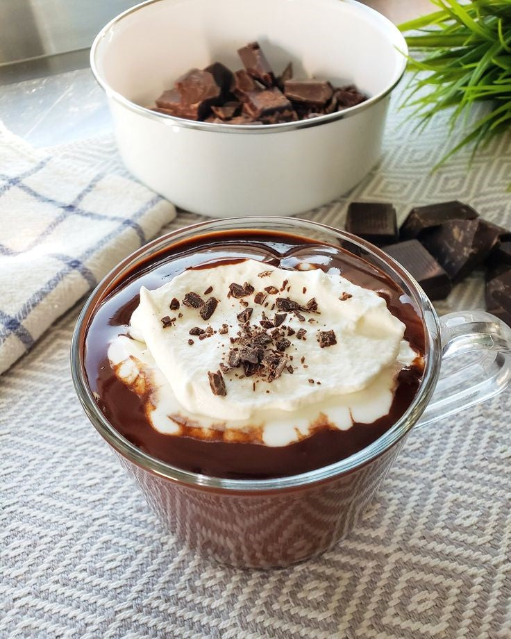 Extra-Thick Holiday Hot Chocolate using Gusto's Chocolate Syrup