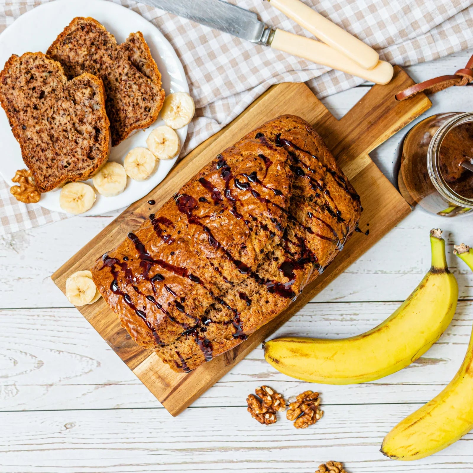 Chocolate Swirl Banana Bread using Gusto's Chocolate Syrup