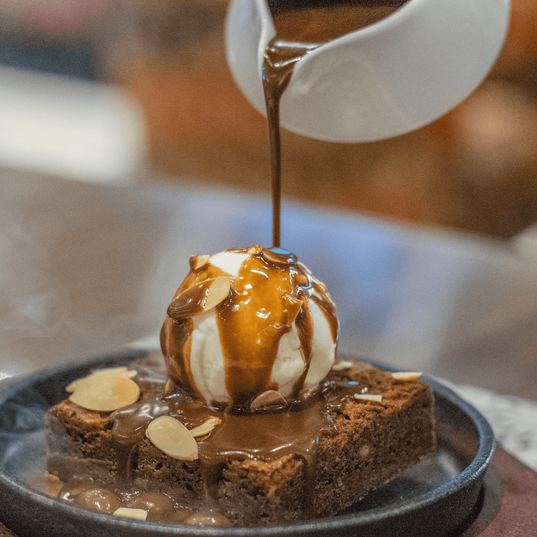 Eggless Chocolate Sizzling Brownies using Gusto's Chocolate Syrup