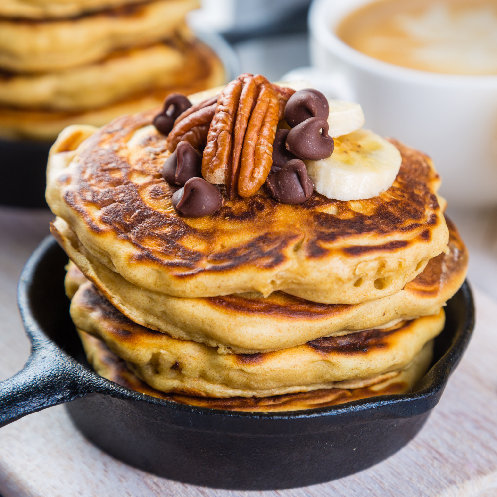 Chocolate Chip Pancakes (using Gusto's Pancake Syrup)