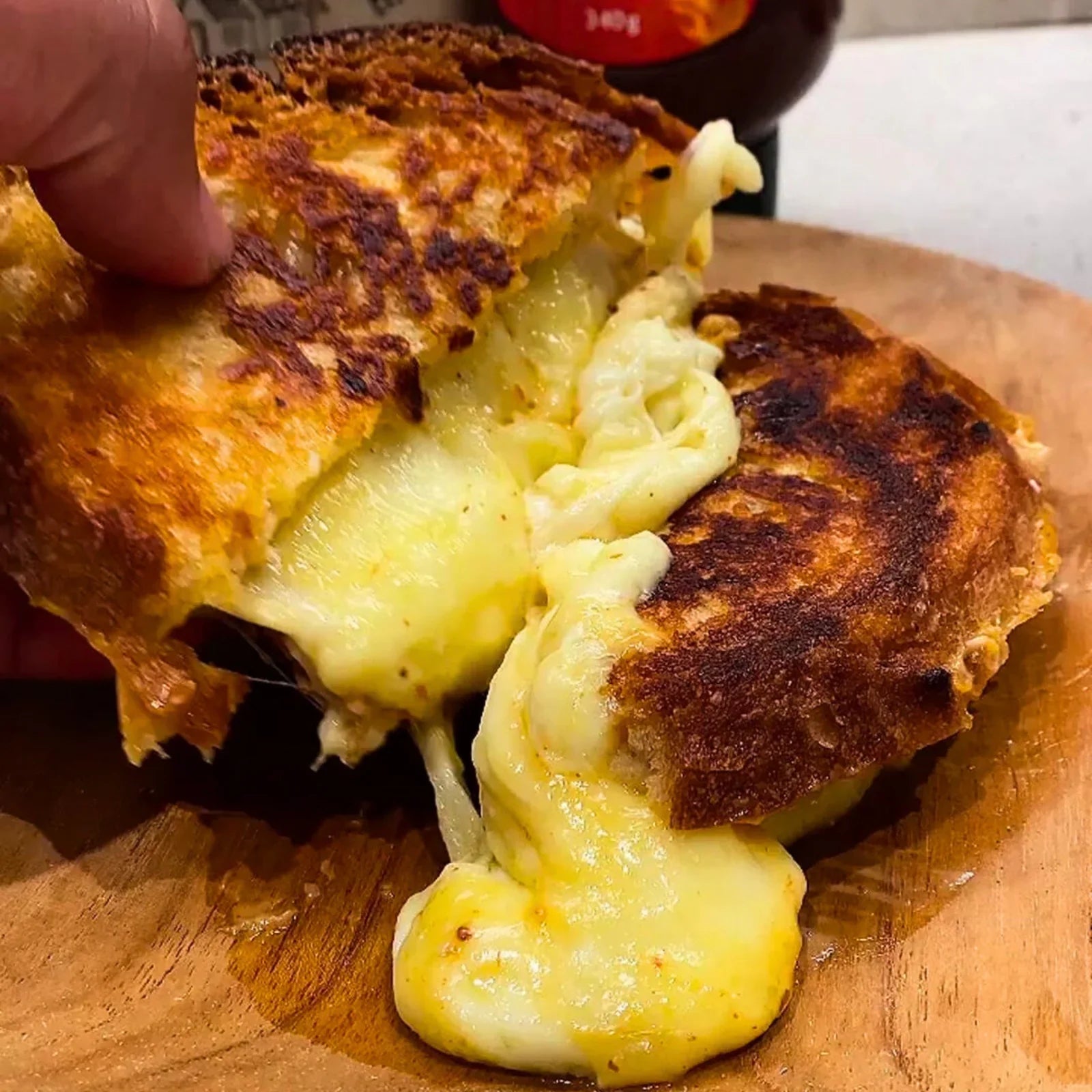 Pataka Grilled Cheese Sando using Gusto's Pataka Hot Sauce