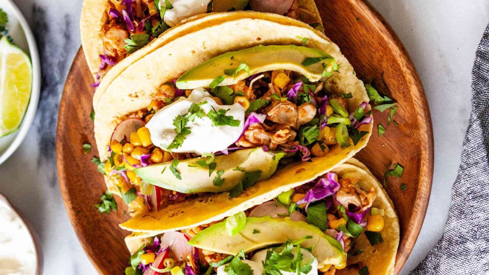 Pulled BBQ Jackfruit Tacos with Sirka Pyaaz (Pickled Onions) using Gusto's Smoky Barbeque Sauce