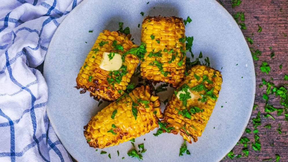 Corn on the Cob using Gusto's Mango Chilli Sauce & Doritos Dust
