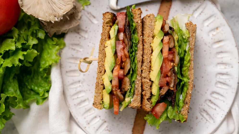 Teriyaki Oyster Mushroom Philly Sandwich recipe using Gusto's Teriyaki Sauce, Kasundi Mustard and Smoky Barbeque Sauce