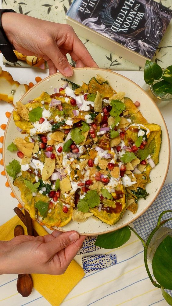 Palak Patta Chaat using Gusto's Mango Chilli Sauce, Truffle Hot Sauce and Lemonz