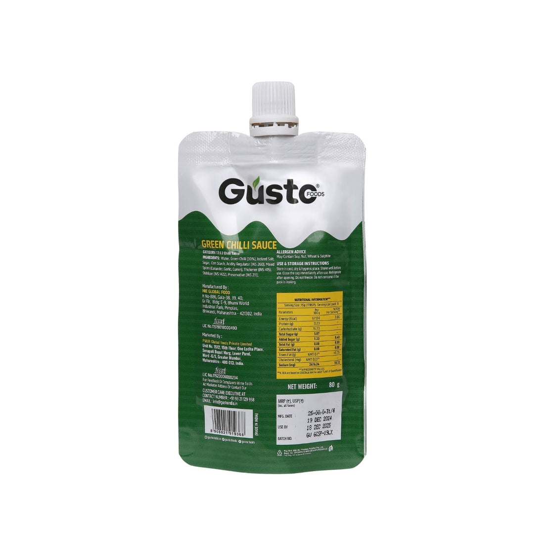 Green Chilli Sauce 80gm