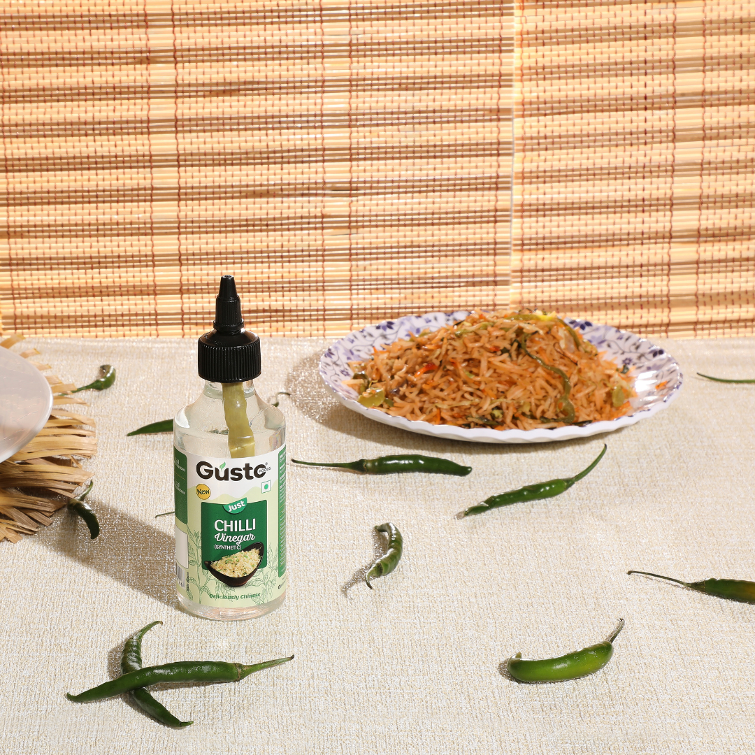 Chinese Kitchen Essentials (Green chilli sauce+ Red chilli sauce + Soya sauce + Chilli Vinegar)