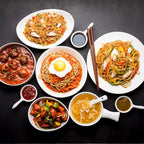 Chinese Kitchen Essentials (Green chilli sauce+ Red chilli sauce + Soya sauce + Chilli Vinegar)