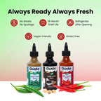 Red Chilli Sauce 200gm + Green Chilli Sauce 190gm + Dark Soya Sauce 210gm