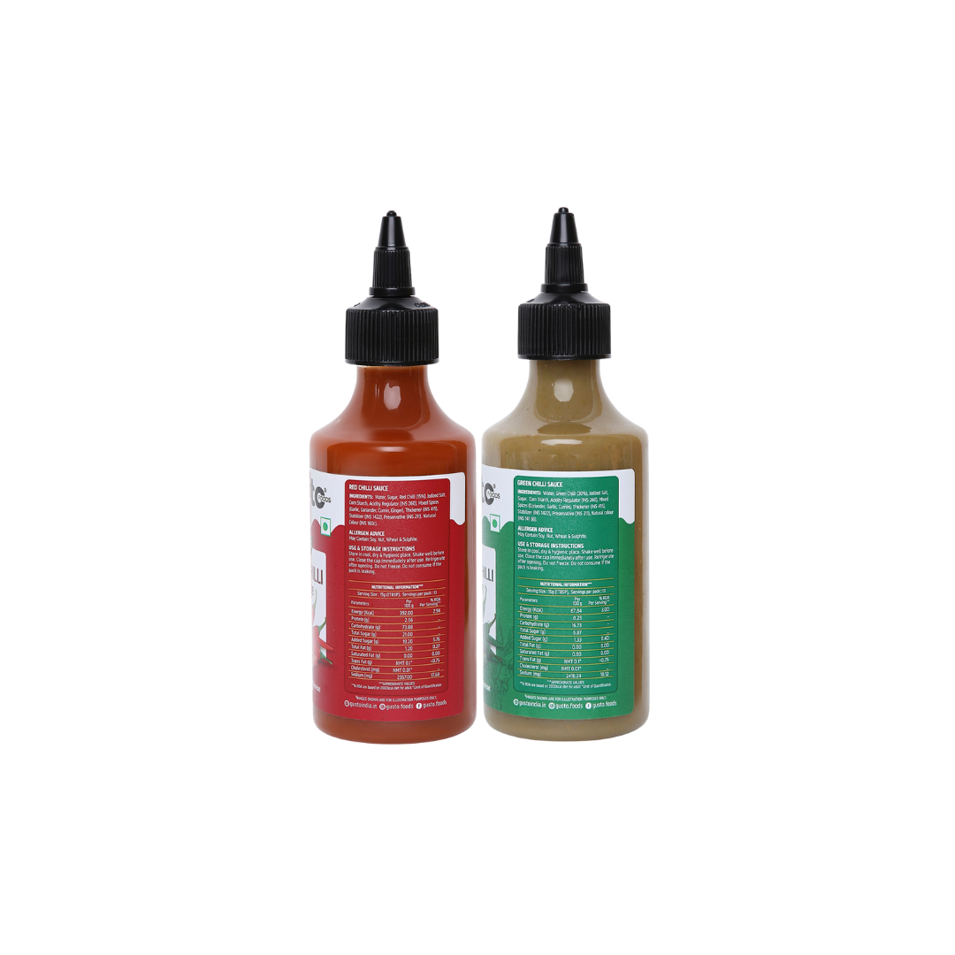 Red Chilli Sauce 200gm + Green Chilli Sauce 190gm