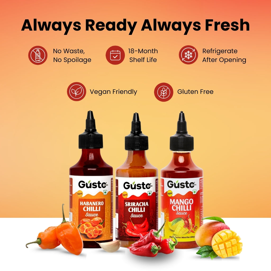 Gusto Foods Spicy Trio Sauce Combo