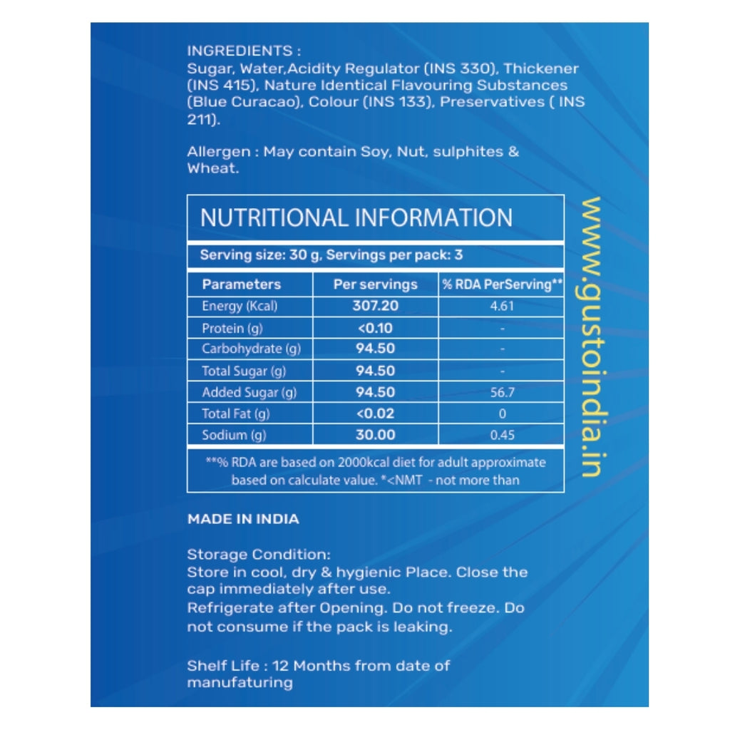 Gusto Mint & Blue Curaçao Syrup Combo