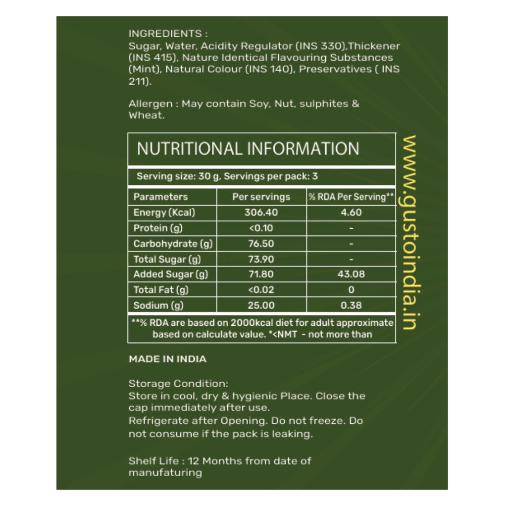 Gusto Mint & Blue Curaçao Syrup Combo