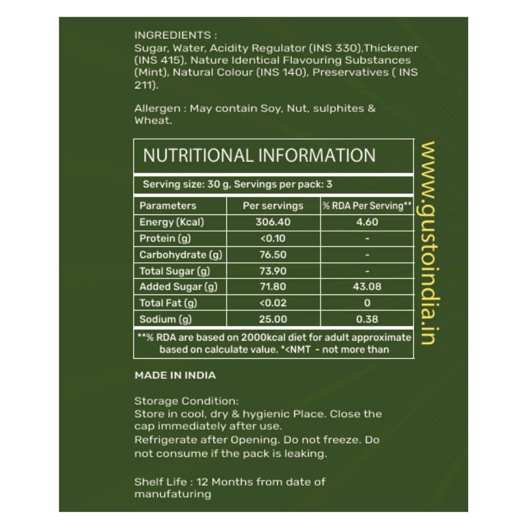 Gusto Mint & Blue Curaçao Syrup Combo