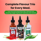 Red Chilli Sauce + Chilli Vinegar + Dark Soya Sauce