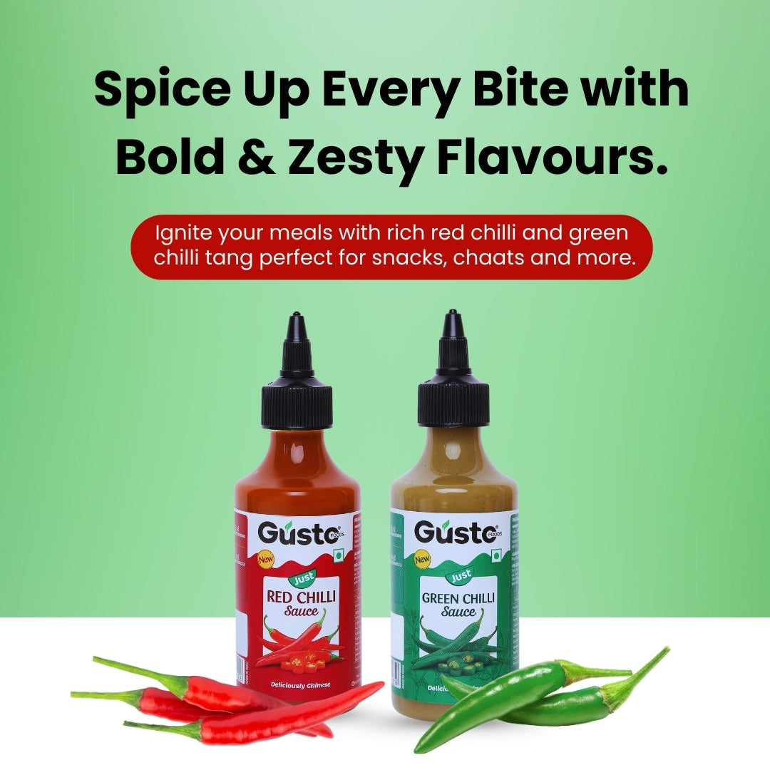Red Chilli Sauce 200gm + Green Chilli Sauce 190gm
