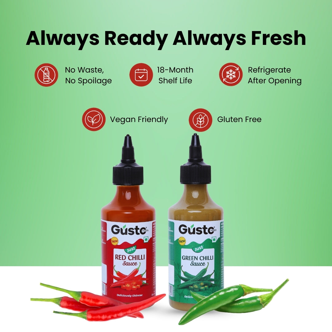 Red Chilli Sauce 200gm + Green Chilli Sauce 190gm